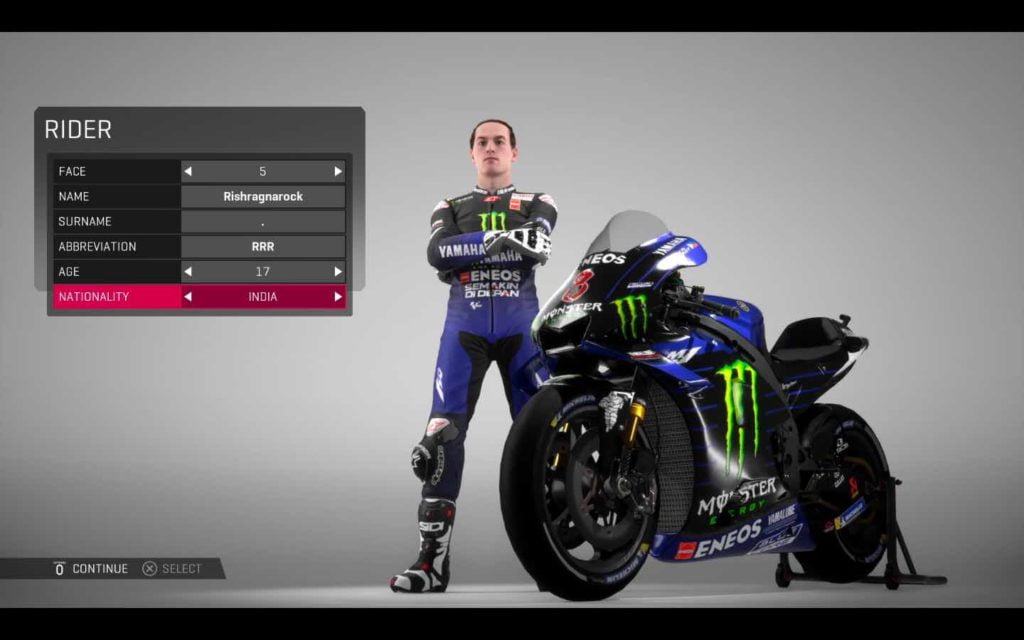 motogp19 char custom 3vts