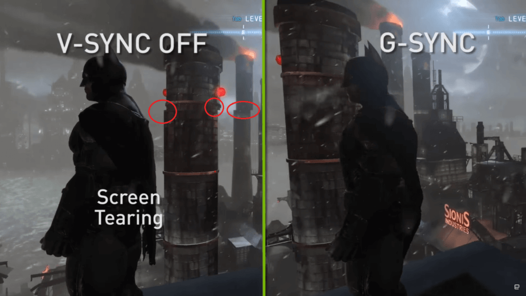 G SYNC example screen tearing