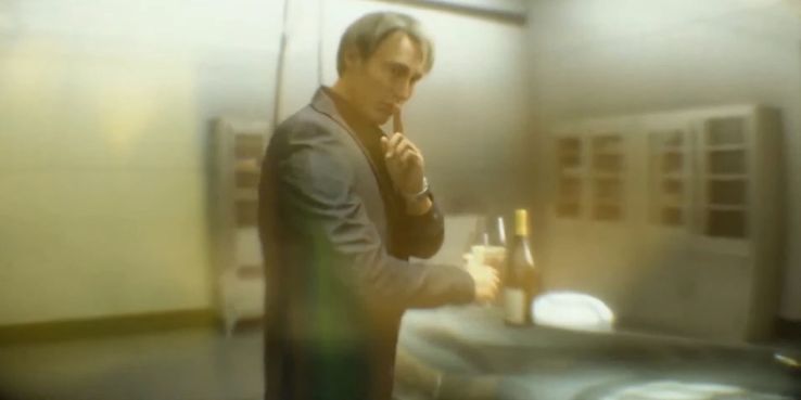 Death stranding cliff drinking wine